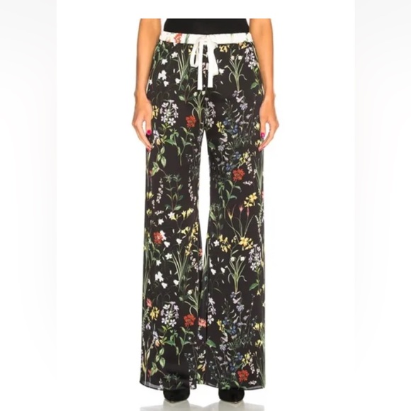 ALEXIS *Pearson* black floral botanical flare boho hippie pants M